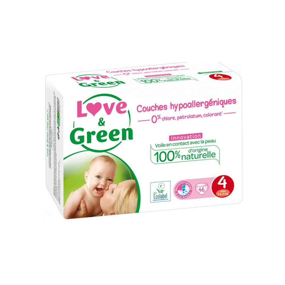 Love & Green Couches Taille 4 (7-14 Kg) - Pack 1 Mois (184 Couches) -  Cdiscount Puériculture & Eveil bébé